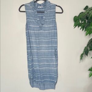 Dex Blue Sleeveless Patterned Dress